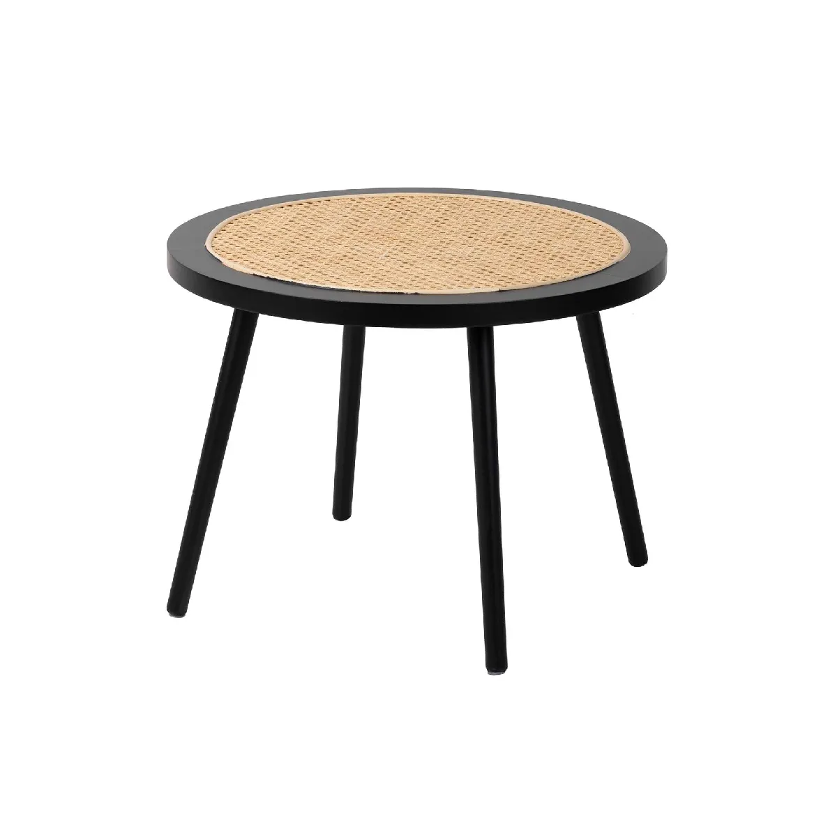 Table en bois naturel noir - 60 x 60 x 45 cm