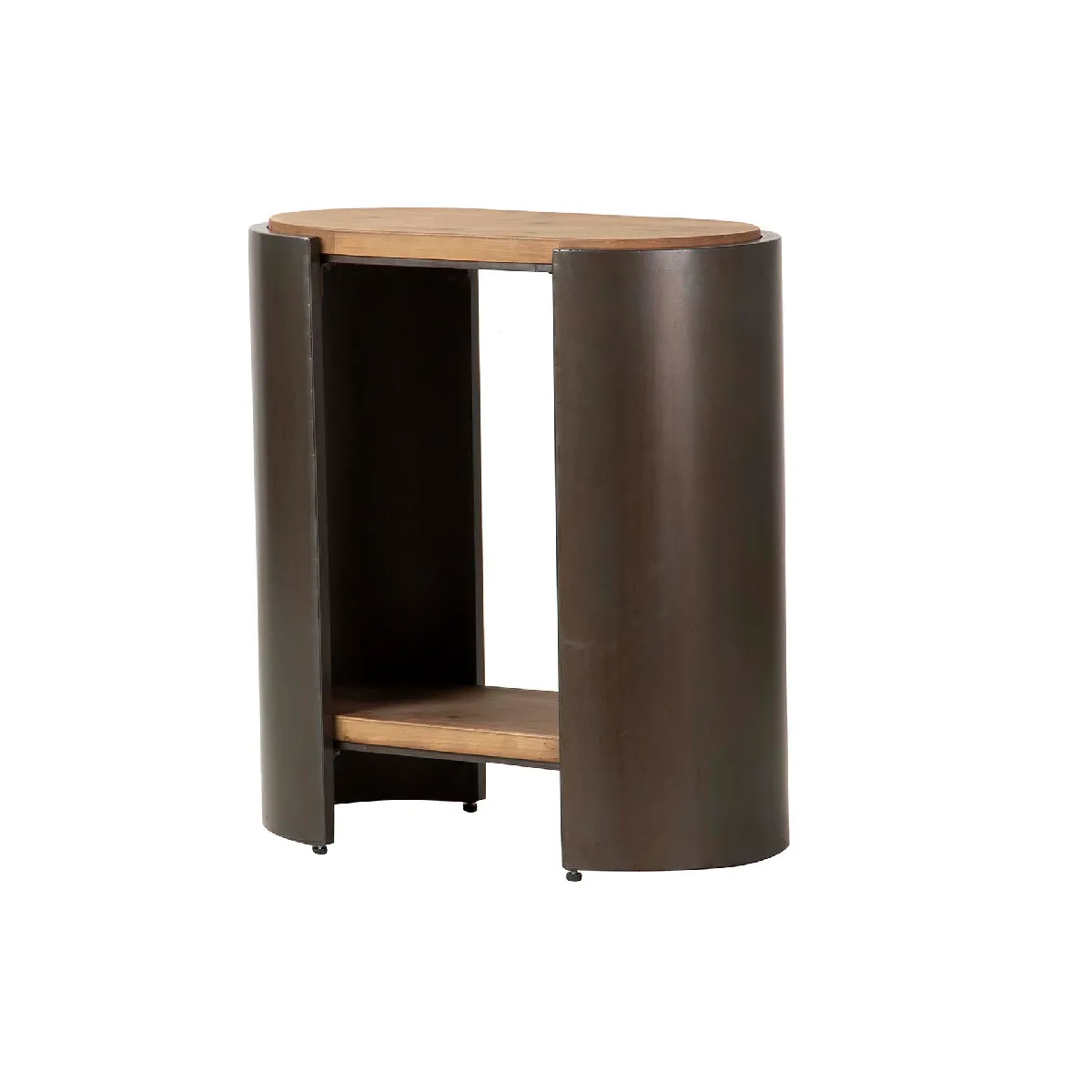 Table d'appoint en bois brun et noir et métal - 62 x 34 x 71 cm