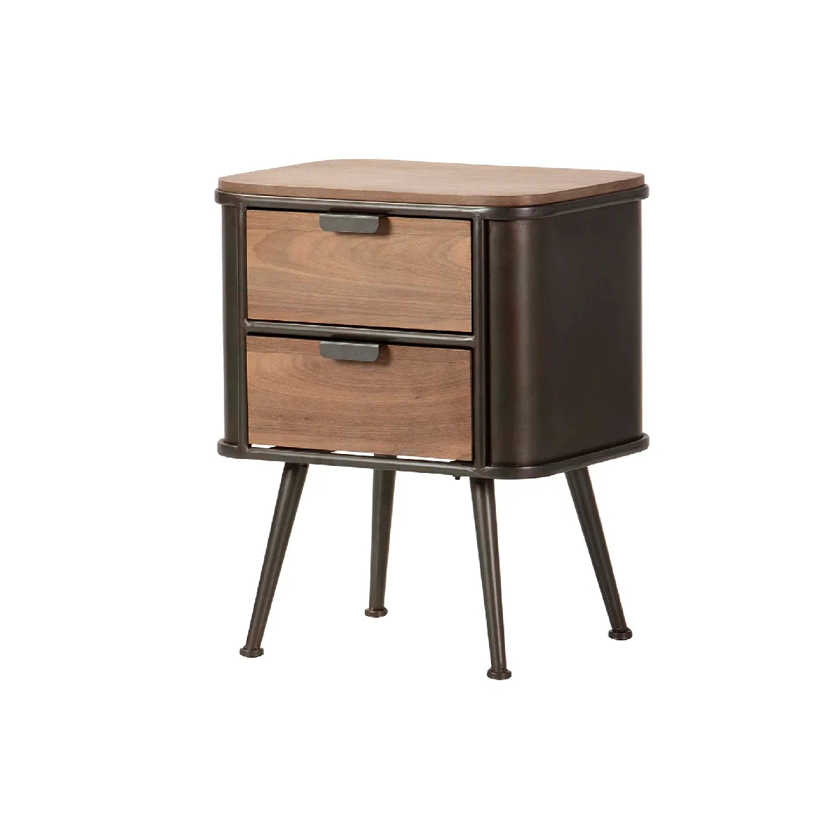 Table d'appoint en bois brun et noir et métal - 50 x 40 x 63 cm