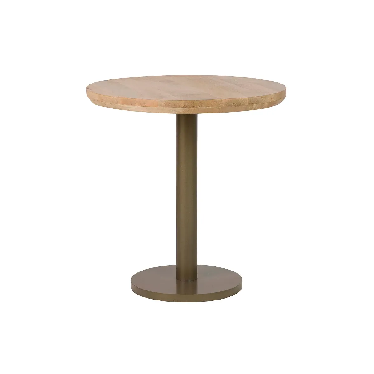 Table de salle à manger en bois de manguier et métal, marron - 70 x 70 x 72 cm