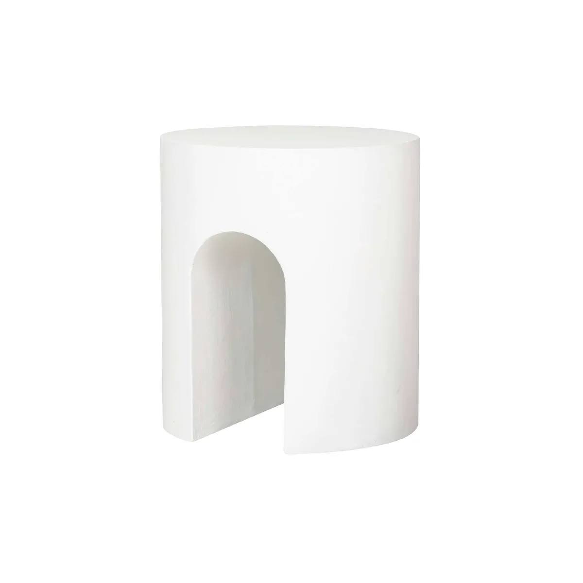 Table d'appoint et tabouret blancs Sedit - 41 x 41 x 47 cm