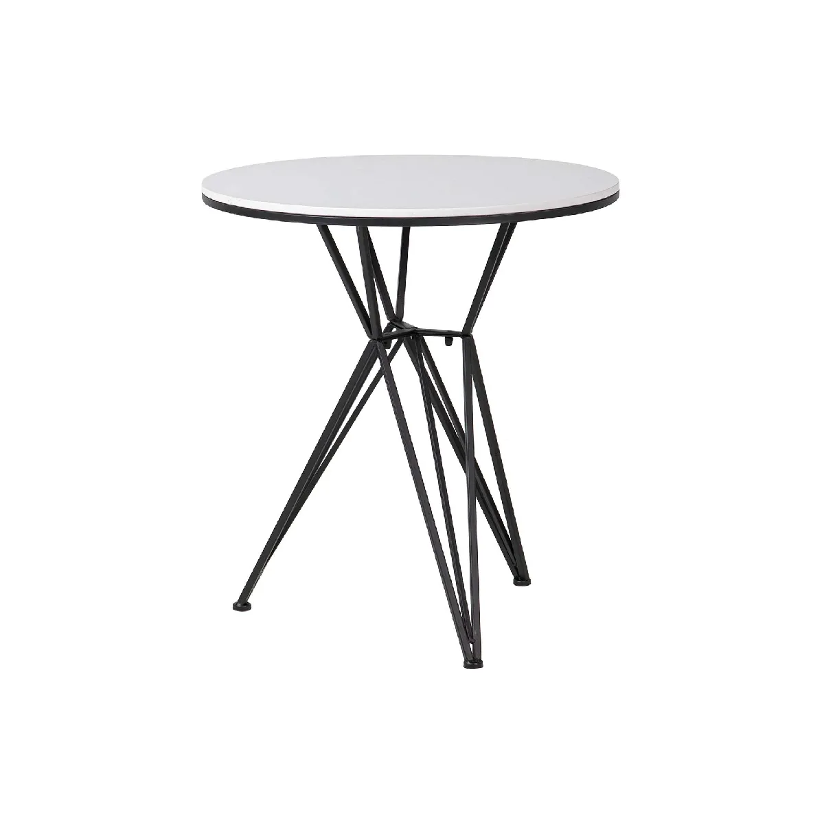 Table en métal et marbre blanc - 80 x 80 x 75 cm
