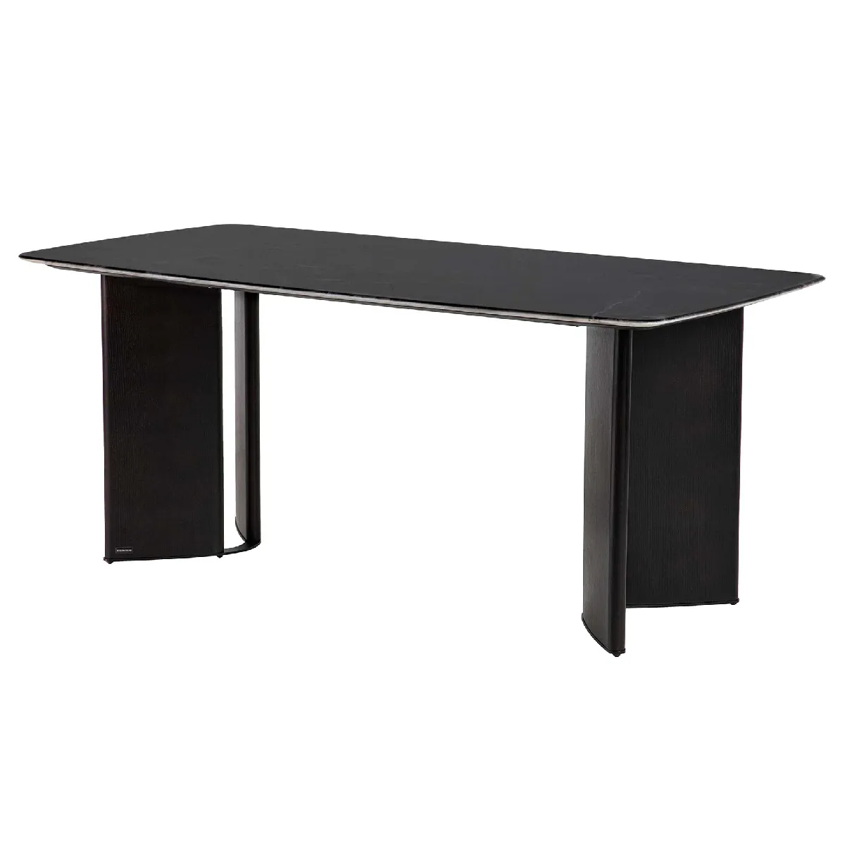 Table de salle à manger Burnaby en chêne et pierre - 180 x 90 x 76 cm