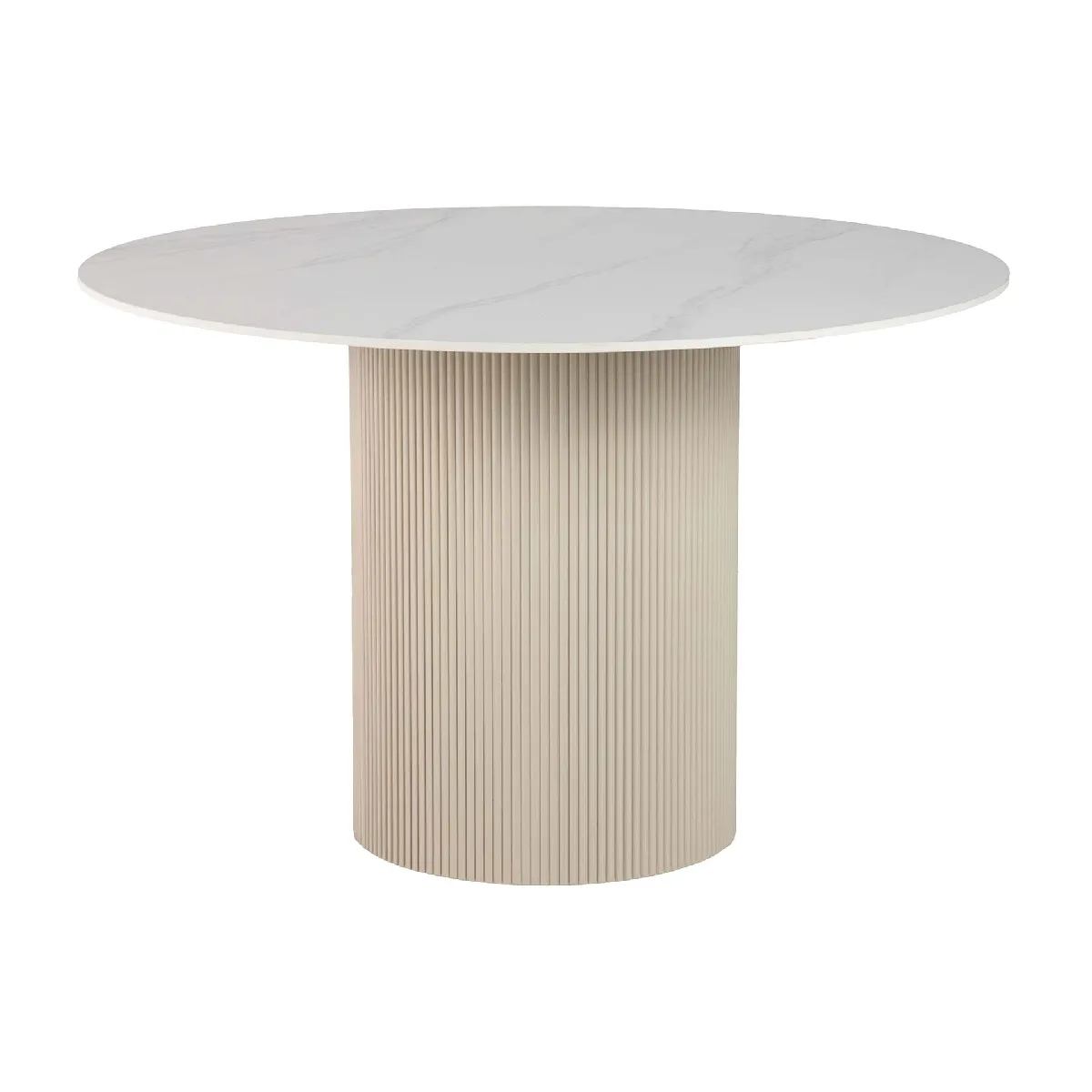 Table de salle à manger Orizaba en pierre blanche - 120 x 120 x 77 cm