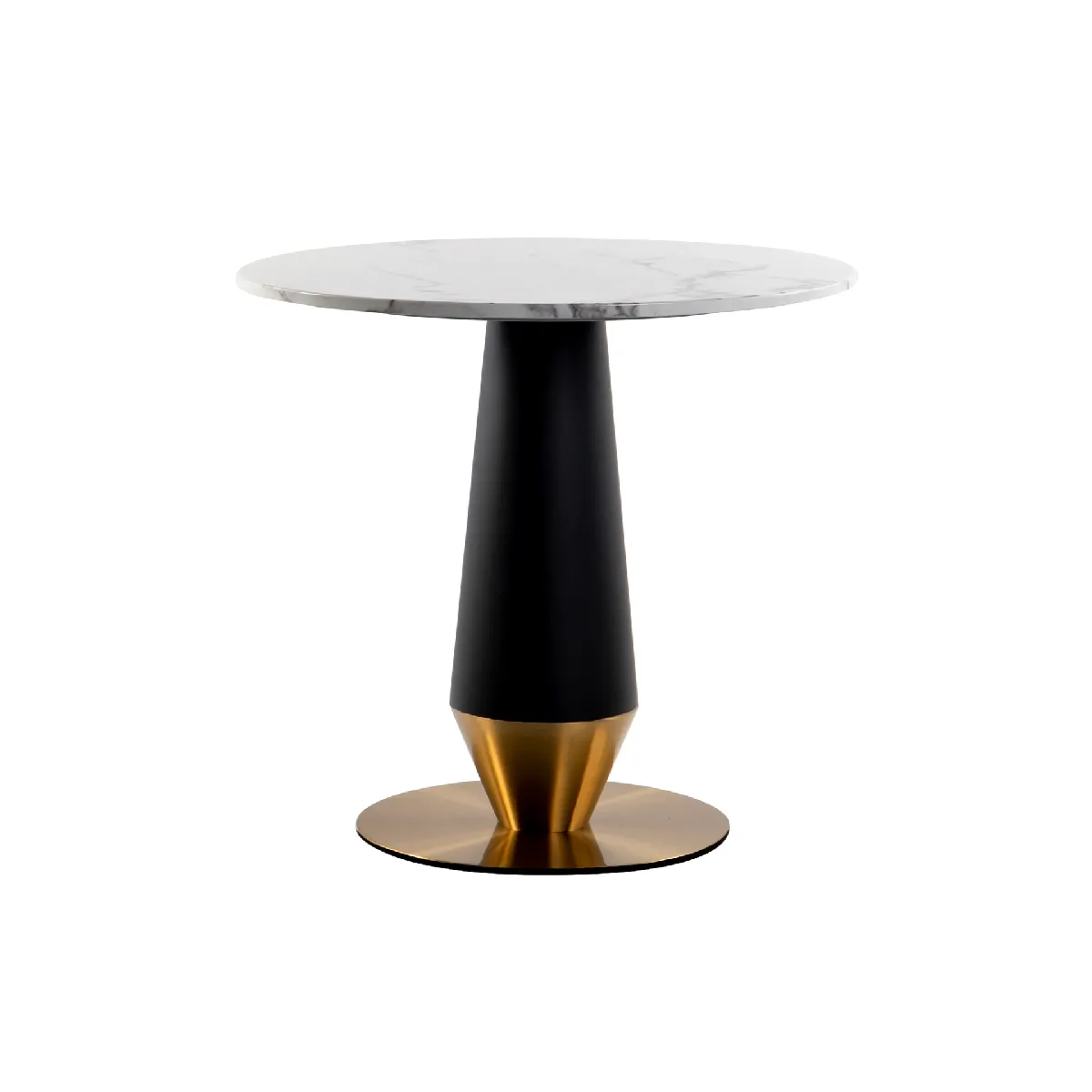 Table de salle à manger Brampton en acier inoxydable et marbre - 80 x 80 x 75 cm