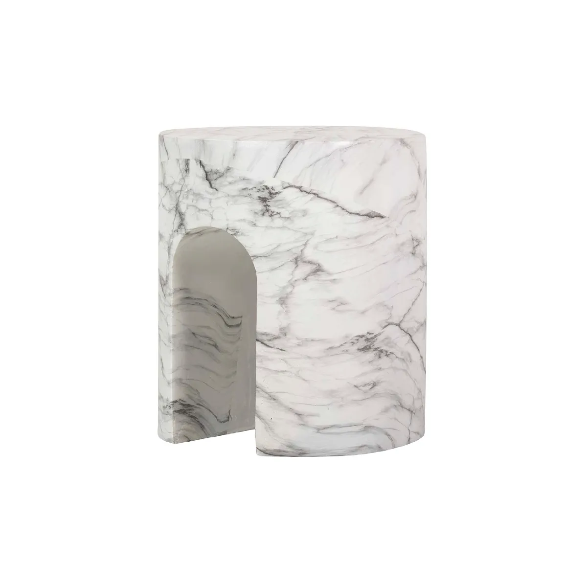 Table d'appoint et tabouret blancs Sedit - 41 x 41 x 47 cm