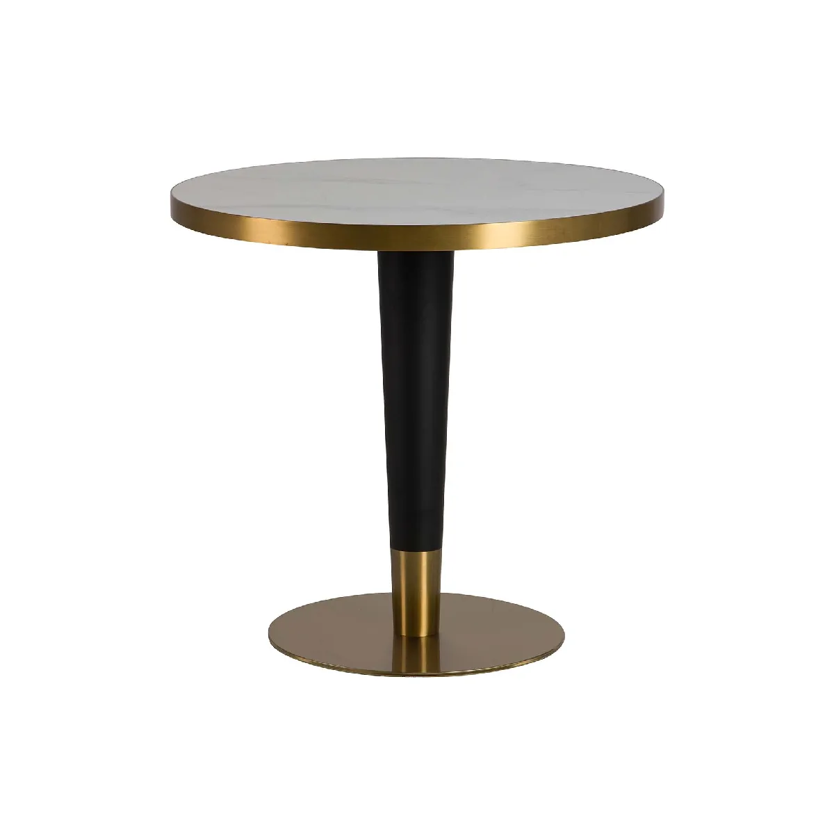 Table de salle à manger en pierre et acier inoxydable edfu - 80 x 80 x 75 cm