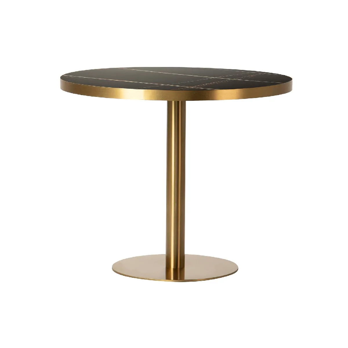 Table de salle à manger en acier inoxydable Lodi Stone - 90 x 90 x 75 cm