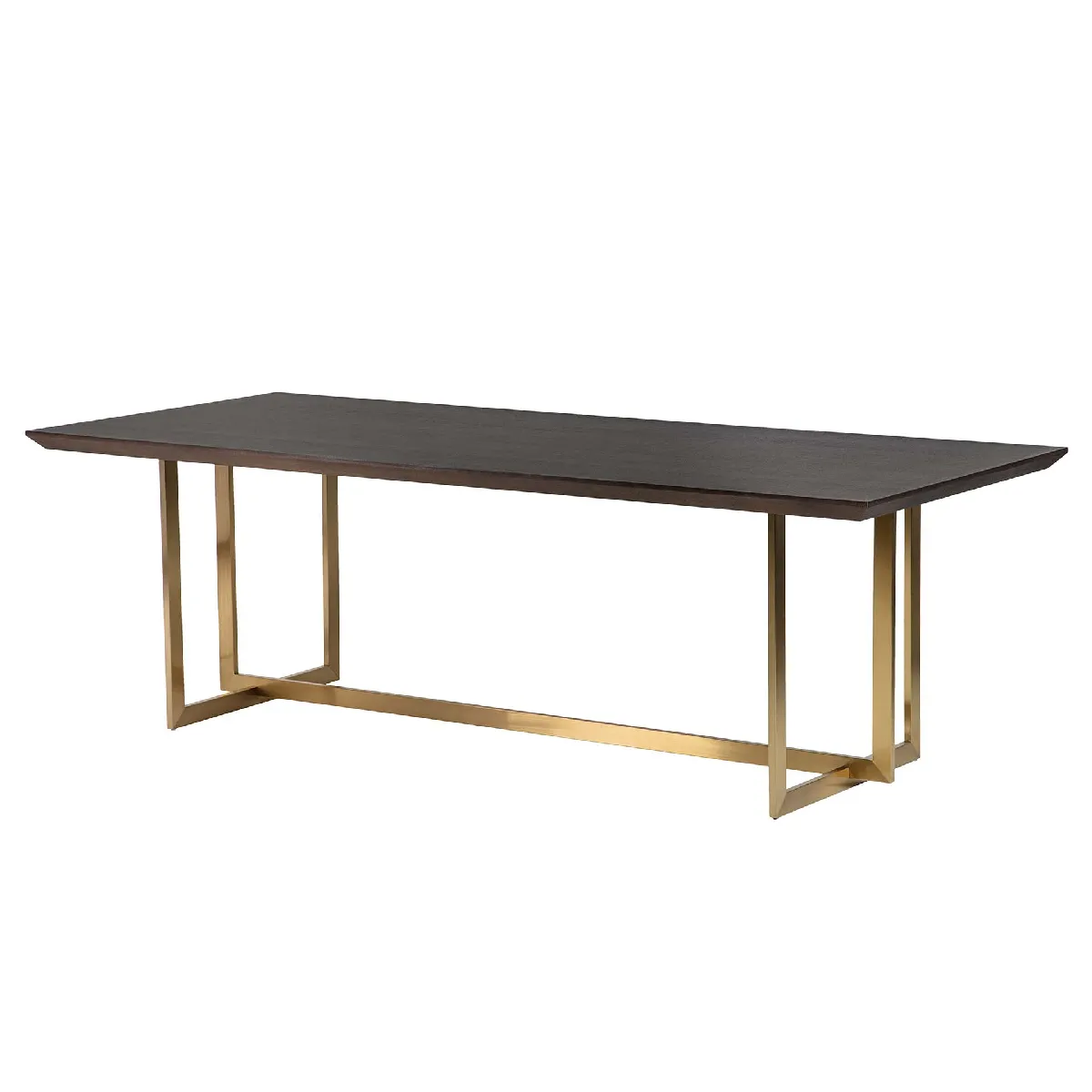 Table de salle à manger Argos, bois de frêne et acier inoxydable - 240 x 100 x 77 cm