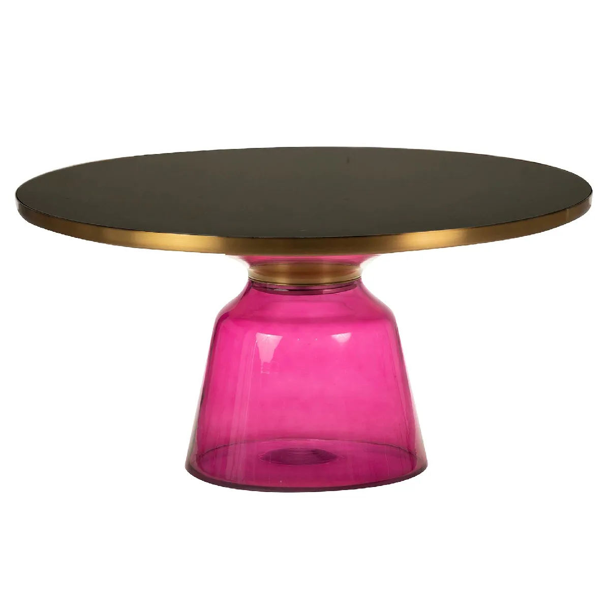 Table basse en acier inoxydable et verre noir - 75 x 75 x 37 cm