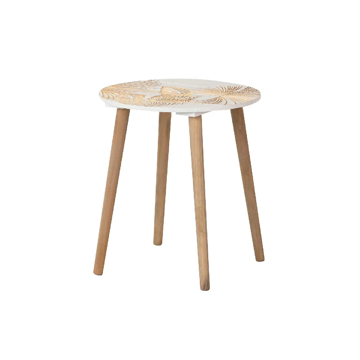 Table d'appoint en bois sculpté - 45 x 45 x 50 cm