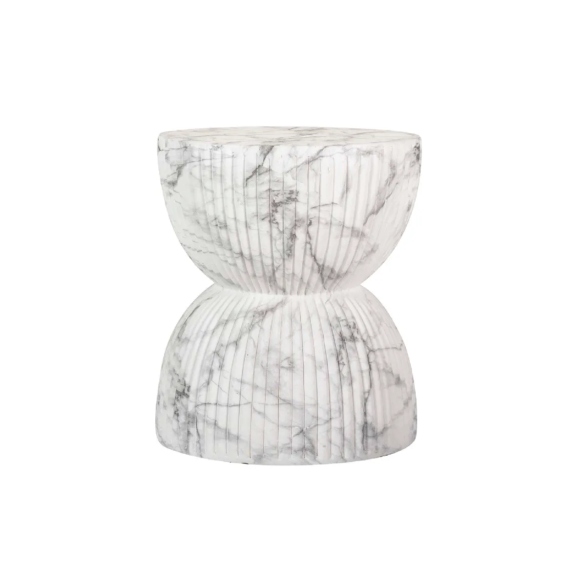 Table d'appoint tabouret blanche Sedit - 38 x 38 x 46 cm