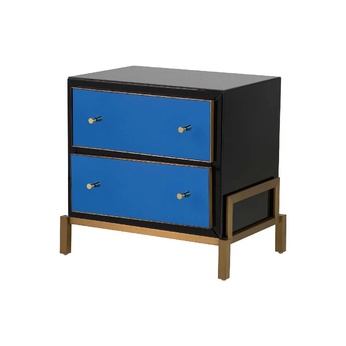Table d'appoint miroir Eternia en acier inoxydable - 65 x 45 x 62 cm