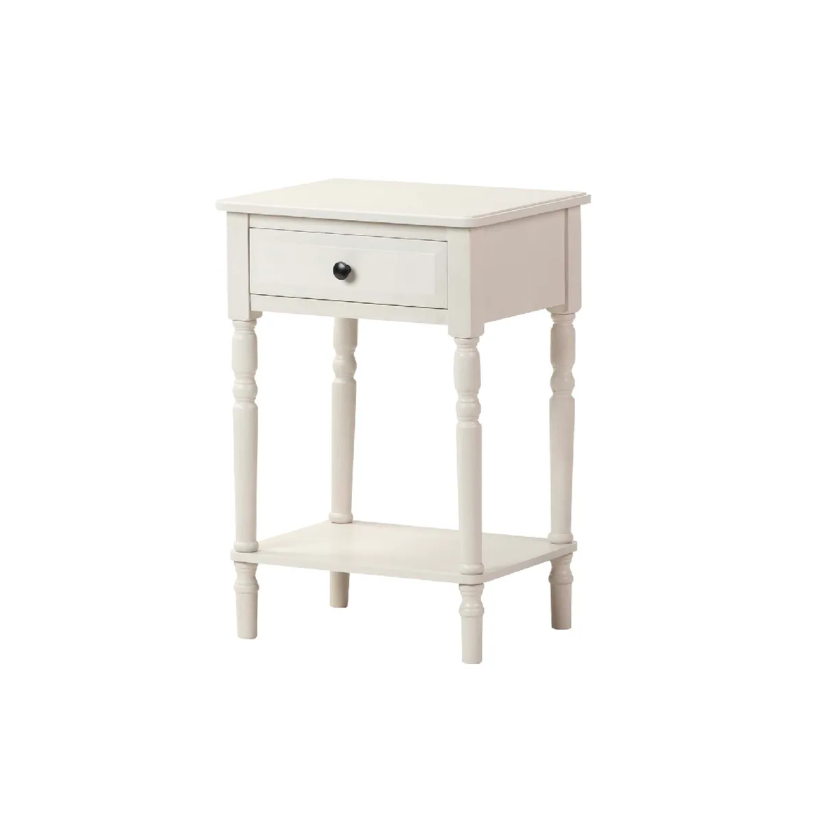 Table basse en MDF de pin blanc noir - 45 x 35 x 66 cm
