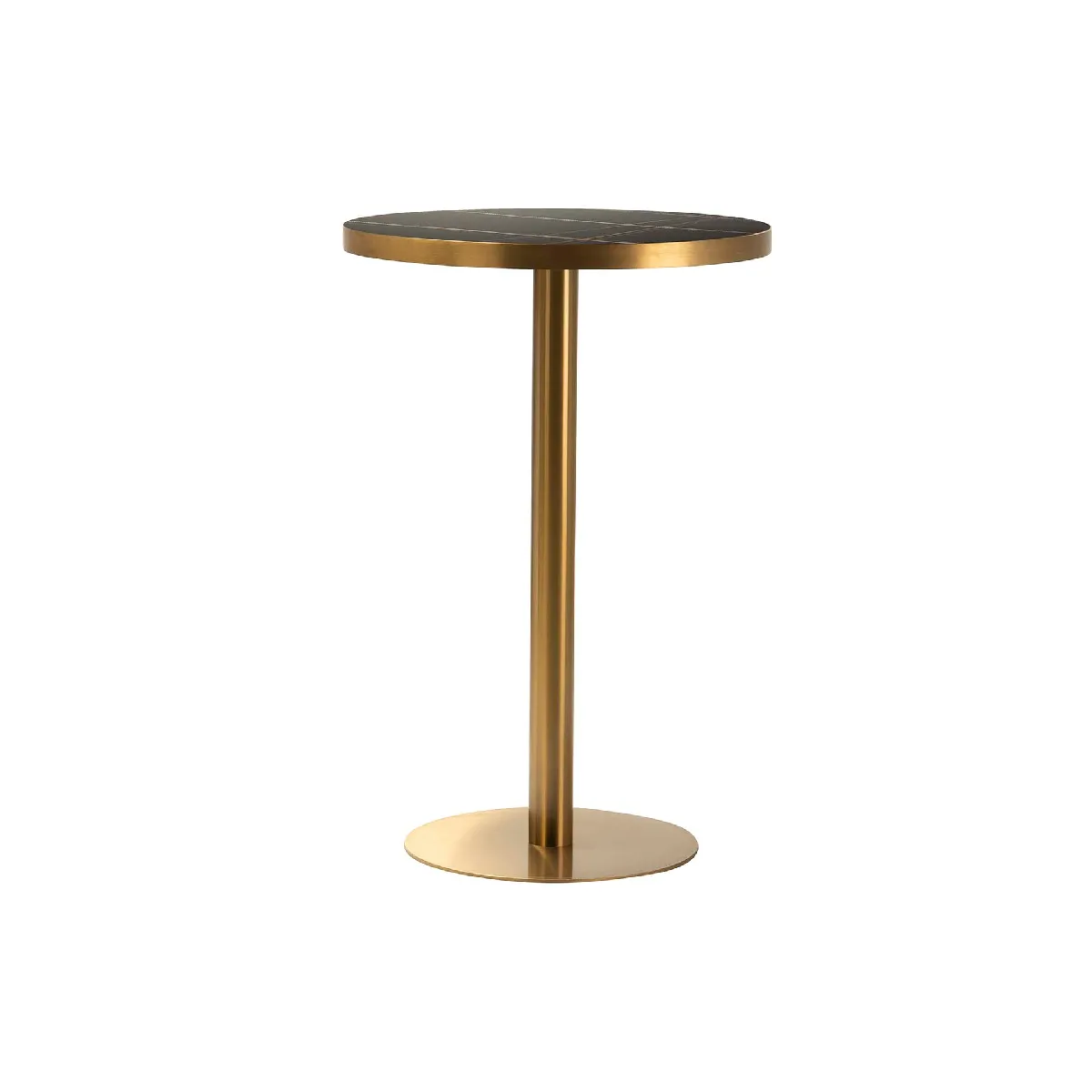 Table haute en acier inoxydable, revêtement en pierre de Lodi - 70 x 70 x 105 cm