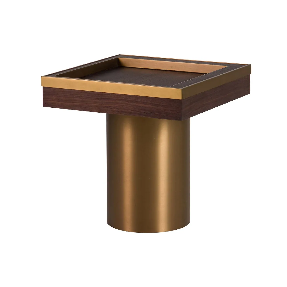 Table d'appoint en MDF et acier inoxydable. Noblesse - 50 x 50 x 50 cm