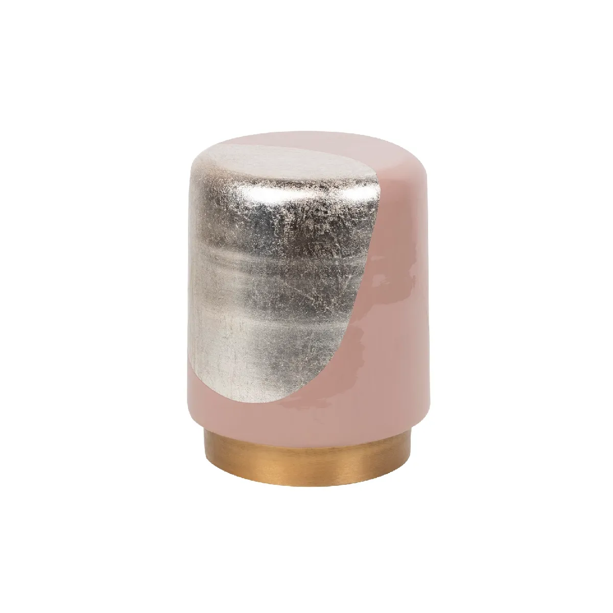 Tabouret et table d'appoint en métal rose - 34 x 34 x 45 cm