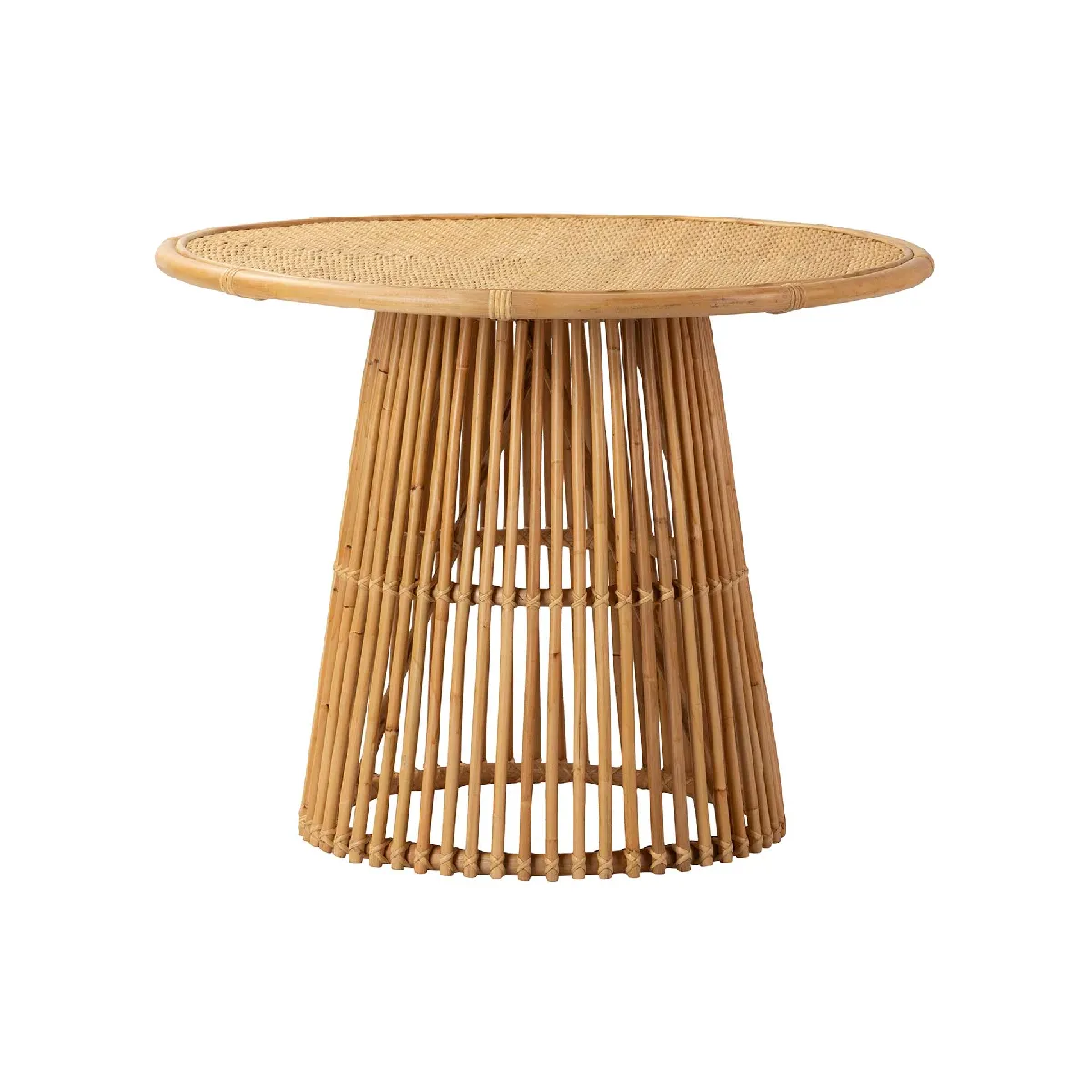 Table de salle à manger en bambou naturel - 100 x 100 x 77 cm