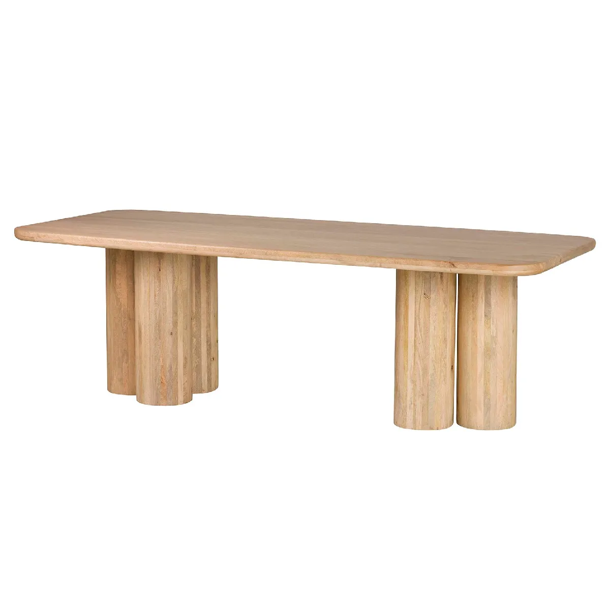 Table de salle à manger Felo en bois de manguier, marron - 240 x 100 x 76 cm