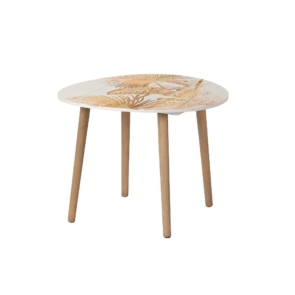 Table d'appoint en bois sculpté - 60 x 60 x 45 cm
