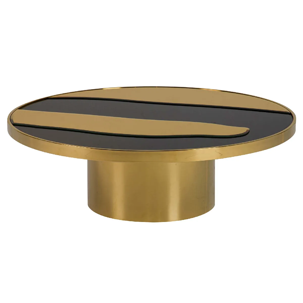 Table basse en acier inoxydable doré - 100 x 100 x 33 cm