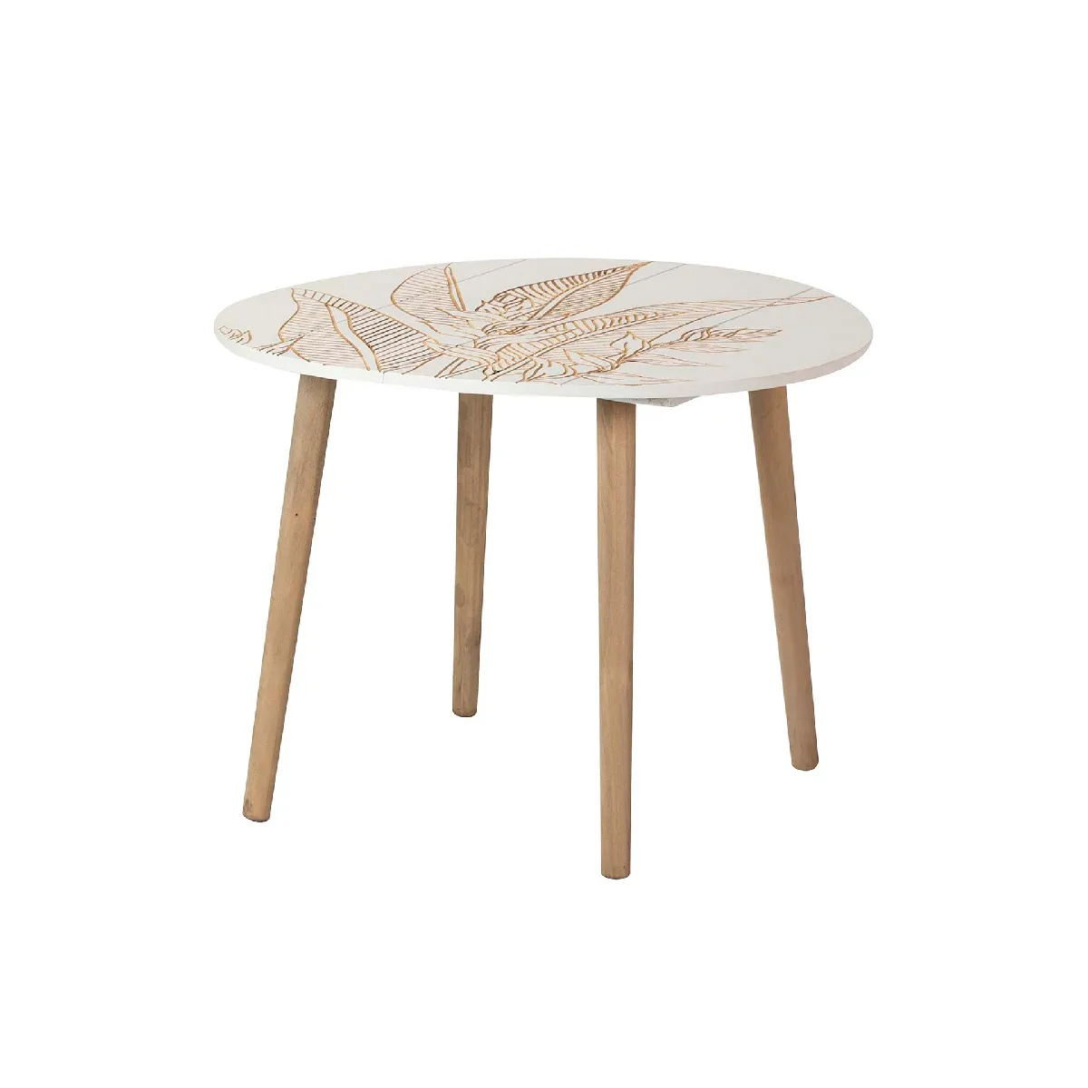 Table d'appoint en bois sculpté - 60 x 60 x 45 cm