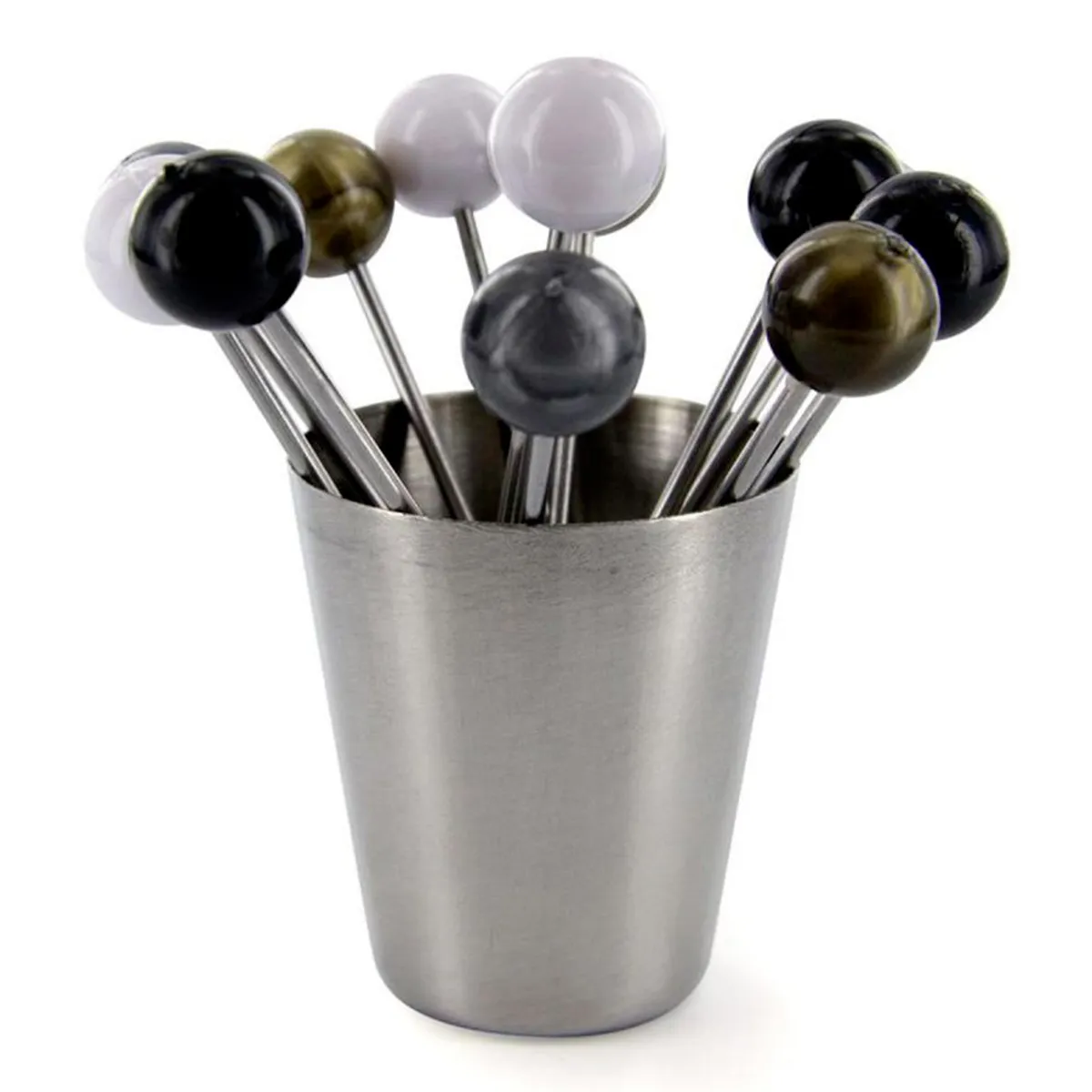 Lot De 12 Piques Apéro - Cook Concept - Support Inox - Multicolore