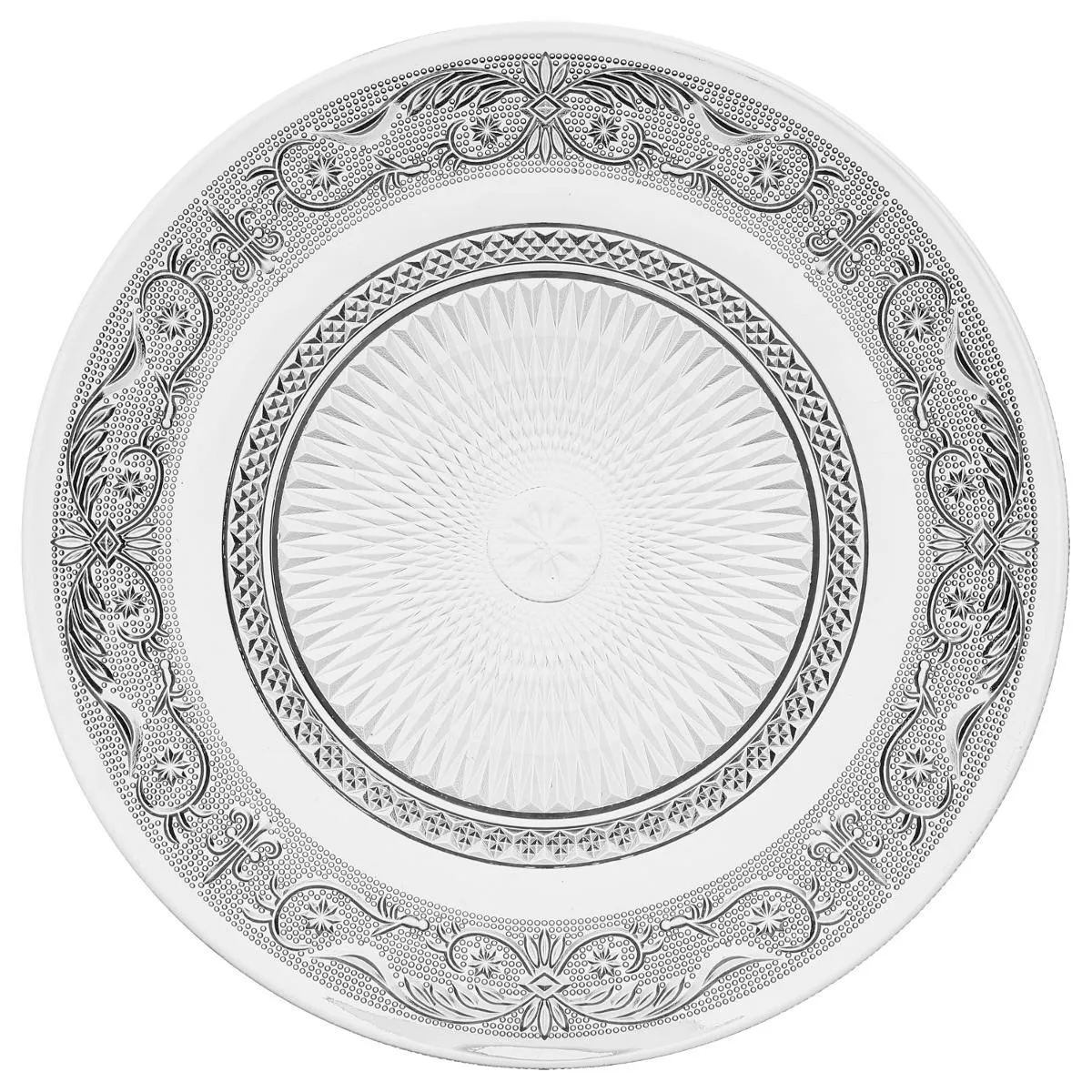 Lot De 6 Assiette Plate Renaissance D.25cm Verre - Sg Secret De Gourmet