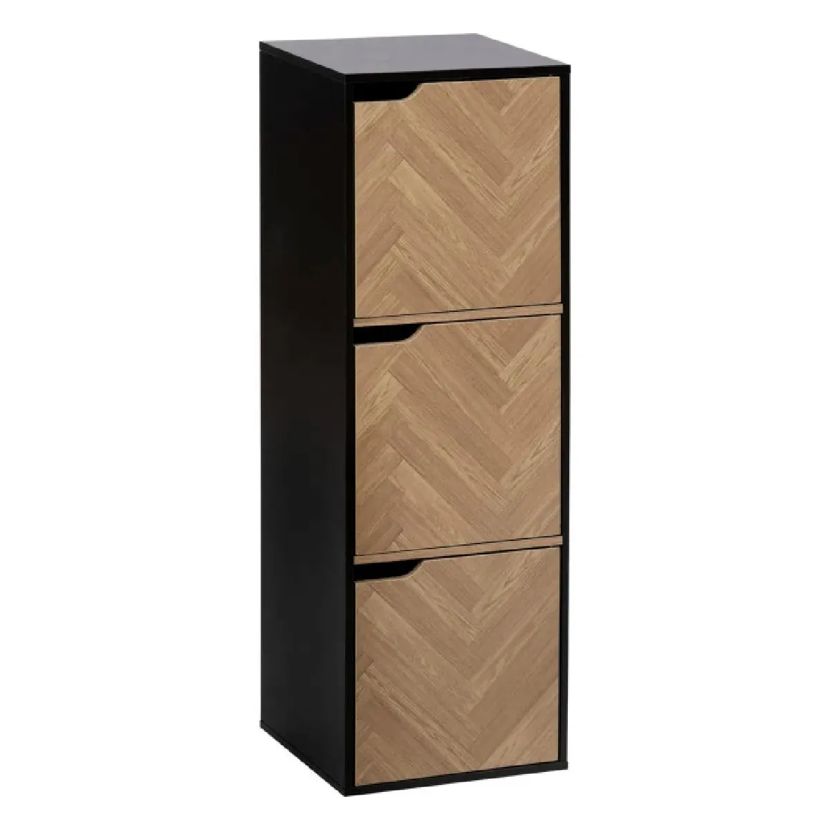 Étagère "mix'n'door" 3 Cases Effet Bois Et Noir 34,4x32cm - 5five