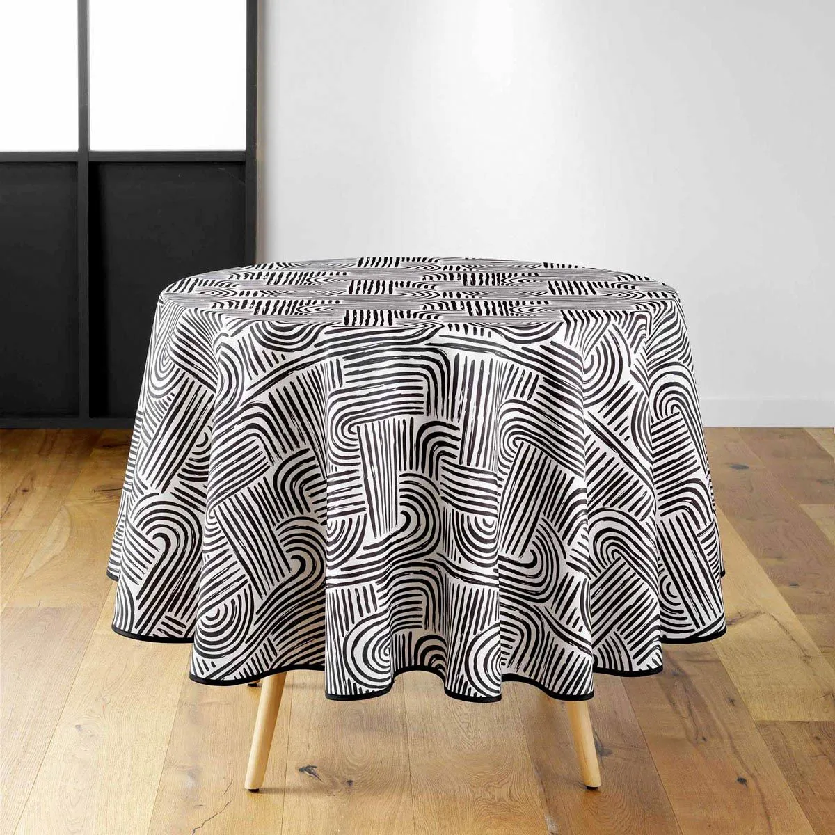 Nappe Ronde Imprimé "pandore" 180cm Noir