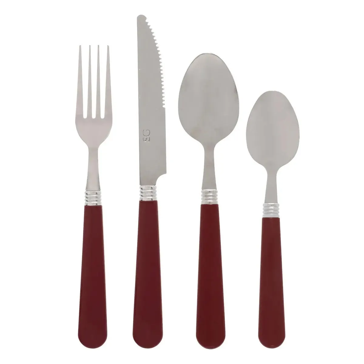 Ménagère 24 Pièces "colorama" 24cm Rouge
