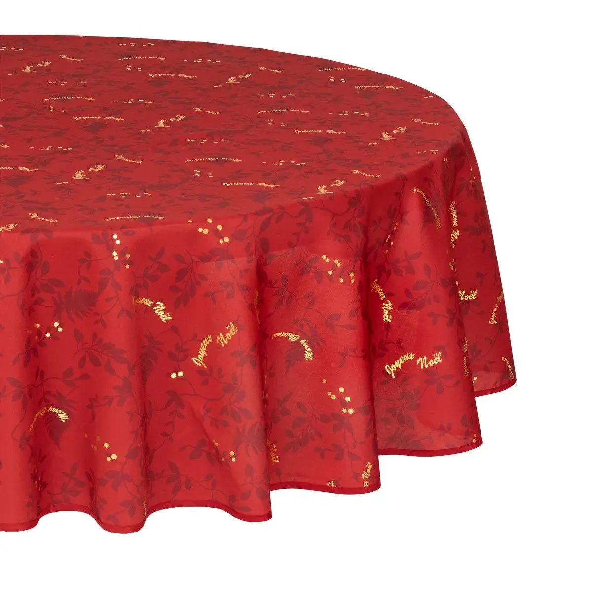 Nappe De Noël "colorama De Noël" Motif Feuilles Anti-tâche D180cm - Feeric Lights & Christmas