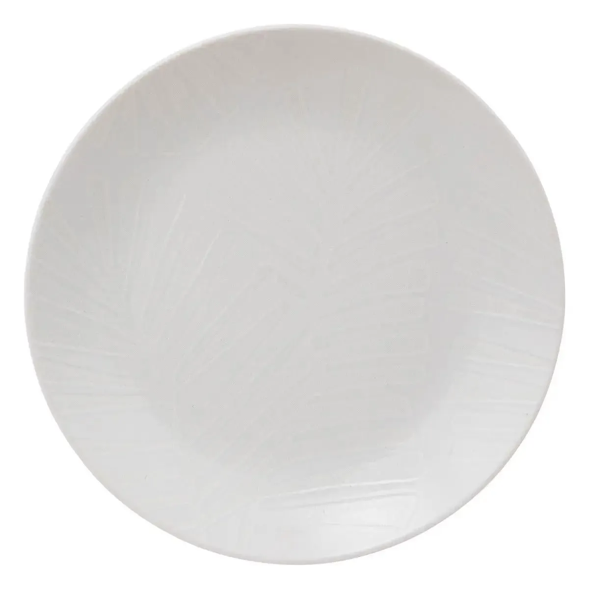 Lot De 6 Assiettes Plates "leaf" 27cm Blanc
