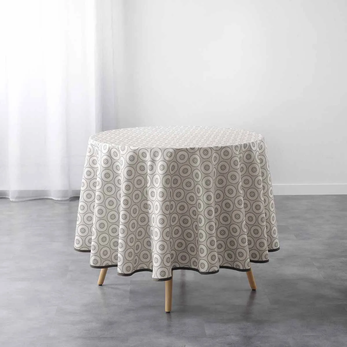 Nappe Antitache Imprimée "salto" 180cm Naturel