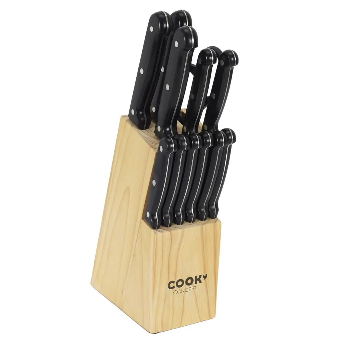 Bloc De Couteaux - Cook Concept - 11 Couteaux - Paire De Ciseaux - Multicolore