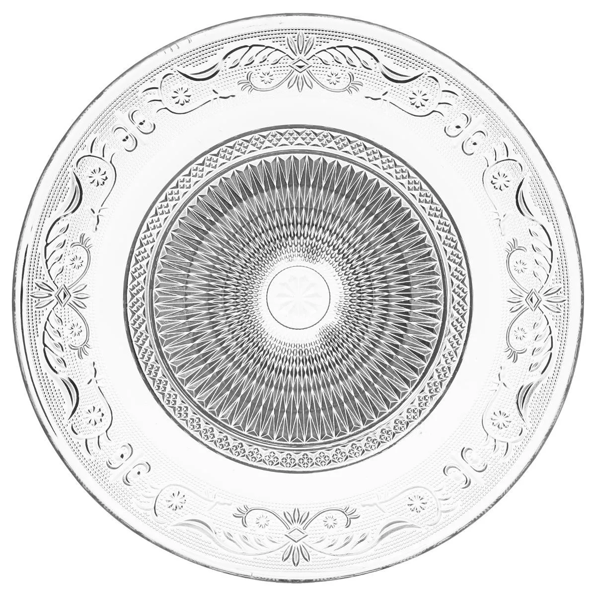 Lot De 4 Assiettes Plate Renaissance D.29cm Verre - Sg Secret De Gourmet