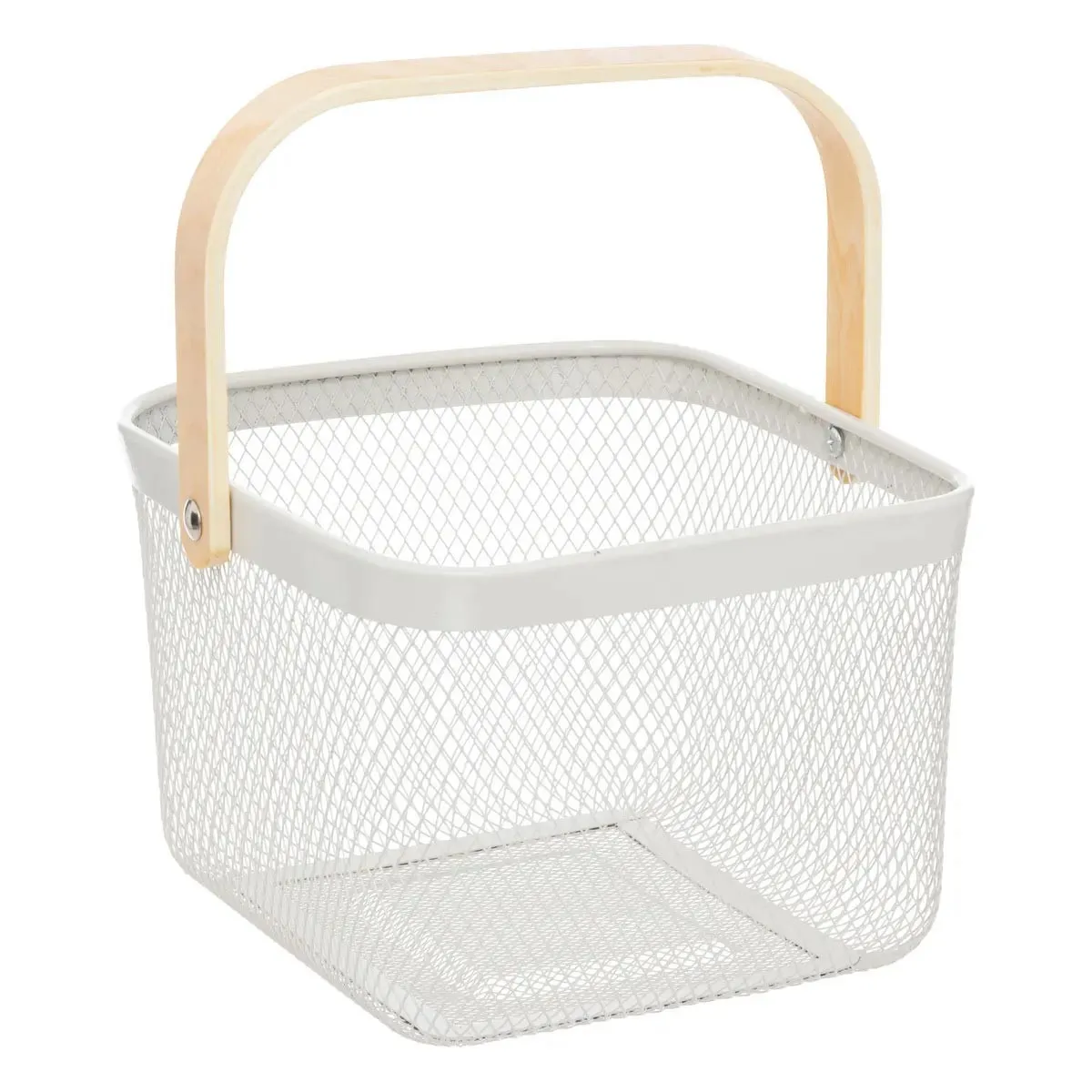 Corbeille Carrée "mayaj" En Métal Beige Et Blanc 26x24,5cm - 5five
