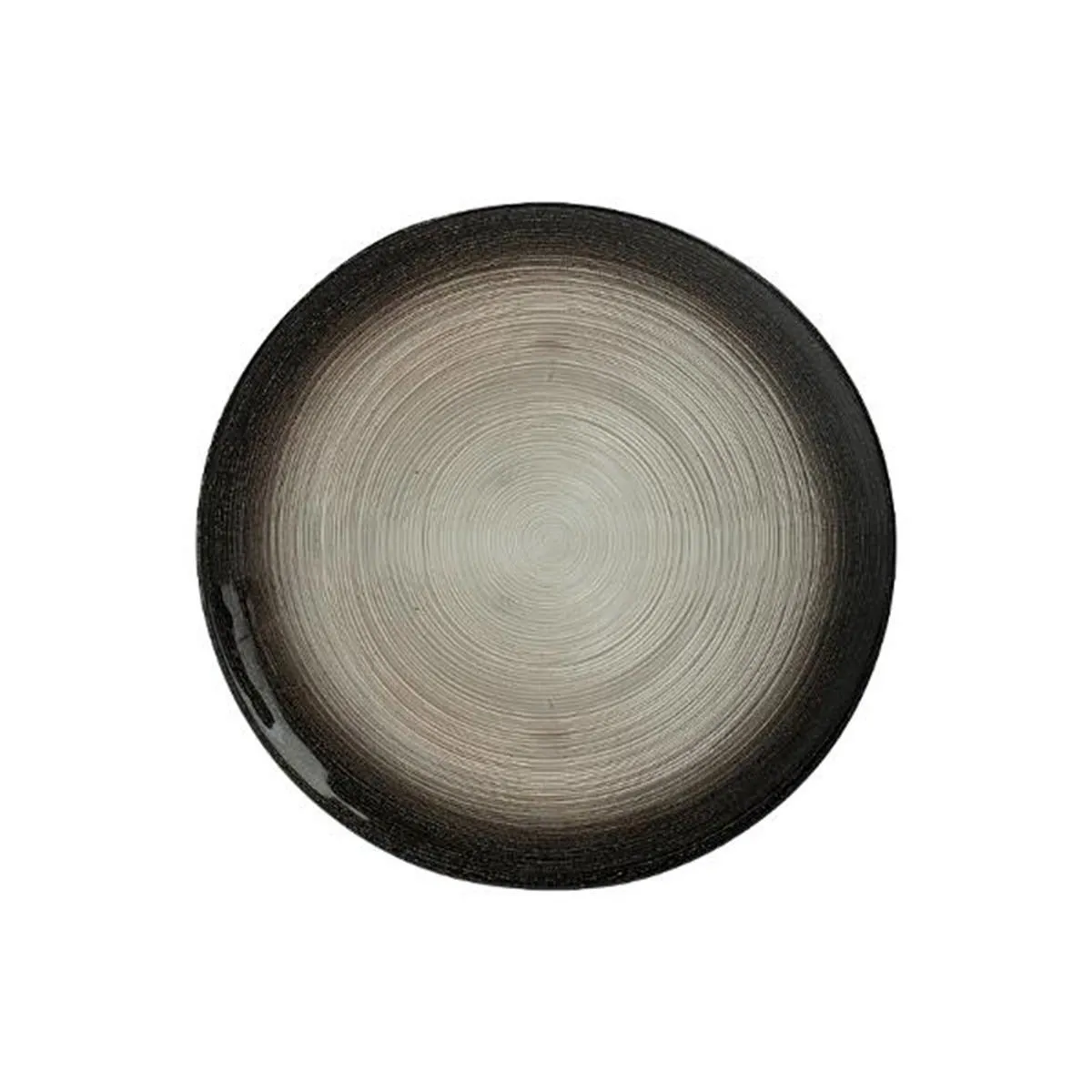 Lot De 6 Assiettes Plates "jem" 28cm Noir & Argent