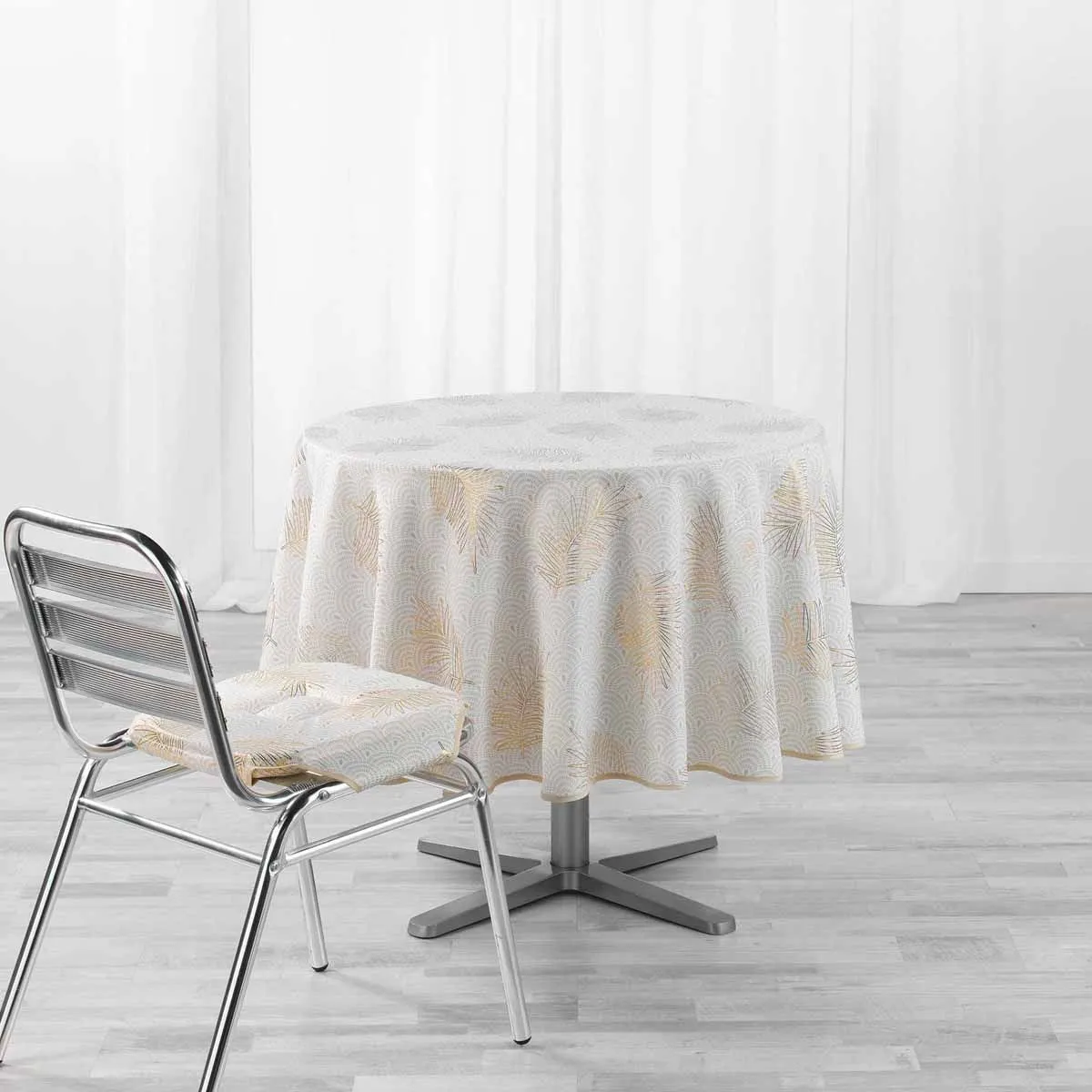 Nappe Antitache Ronde "sunny Gold" 180cm Or
