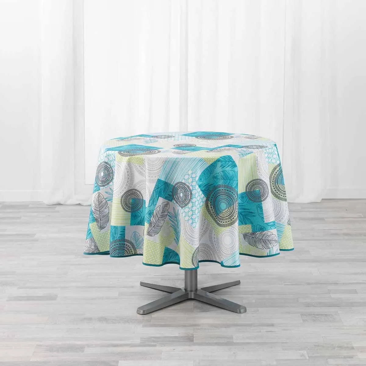 Nappe Antitache Ronde "peachy" 180cm Bleu