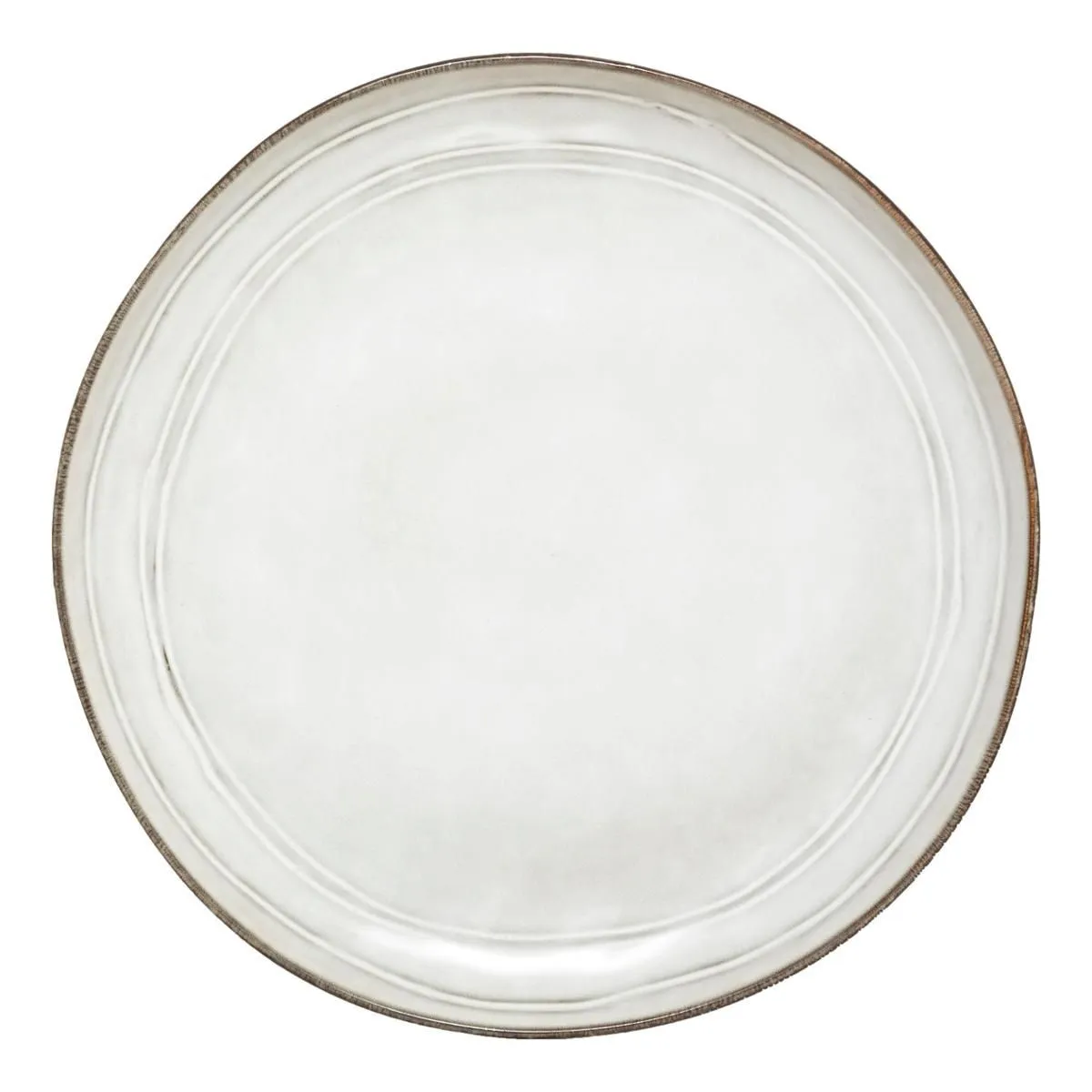 Lot De 6 Assiettes Plates D 26,5 Gris Flower - Sg Secret De Gourmet