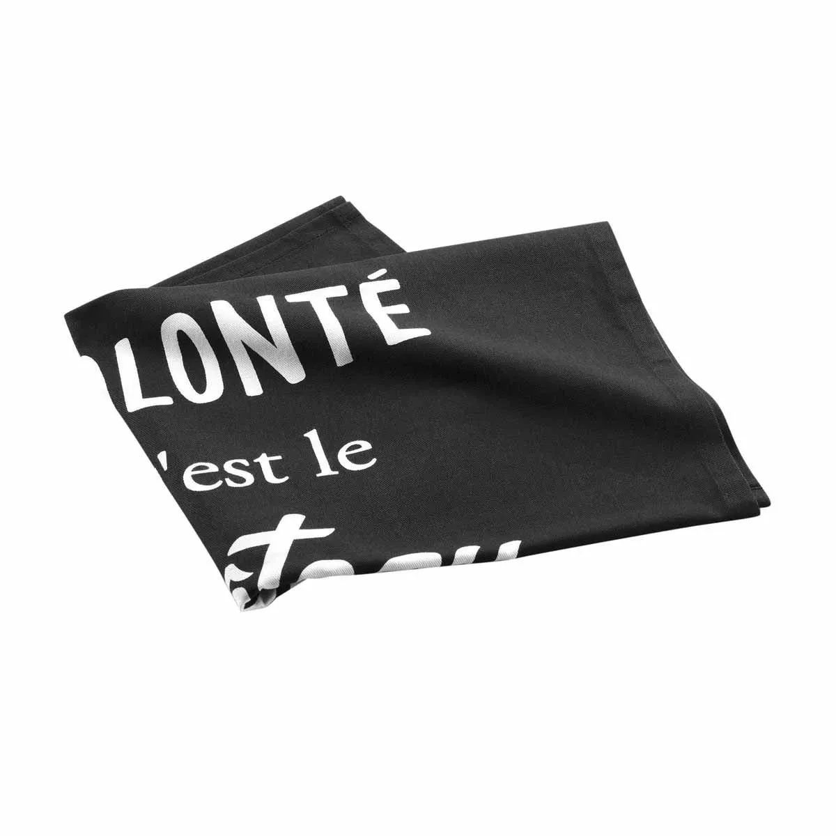 Torchon De Cuisine "gourmandise" 50x70cm Noir