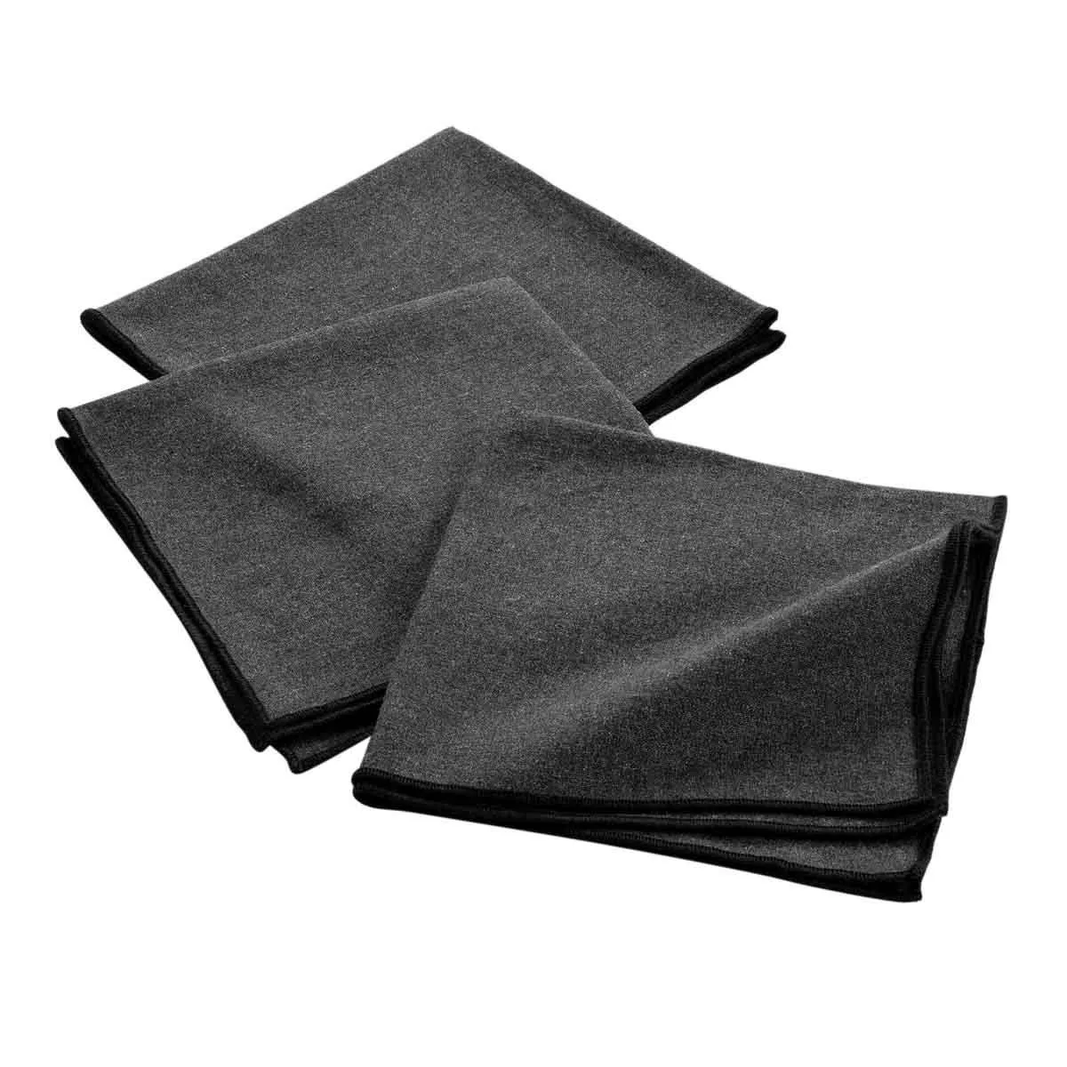 Lot De 3 Serviettes De Table "mistraline" 40x40cm Anthracite