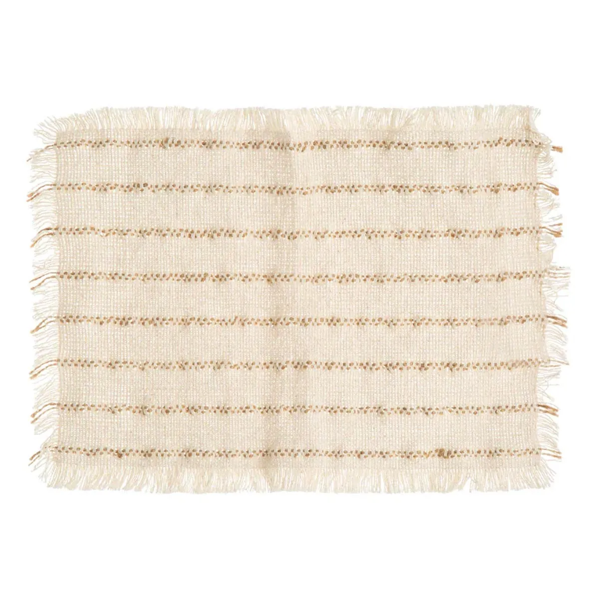 Set De Table Déco "jute" 30x45cm Blanc