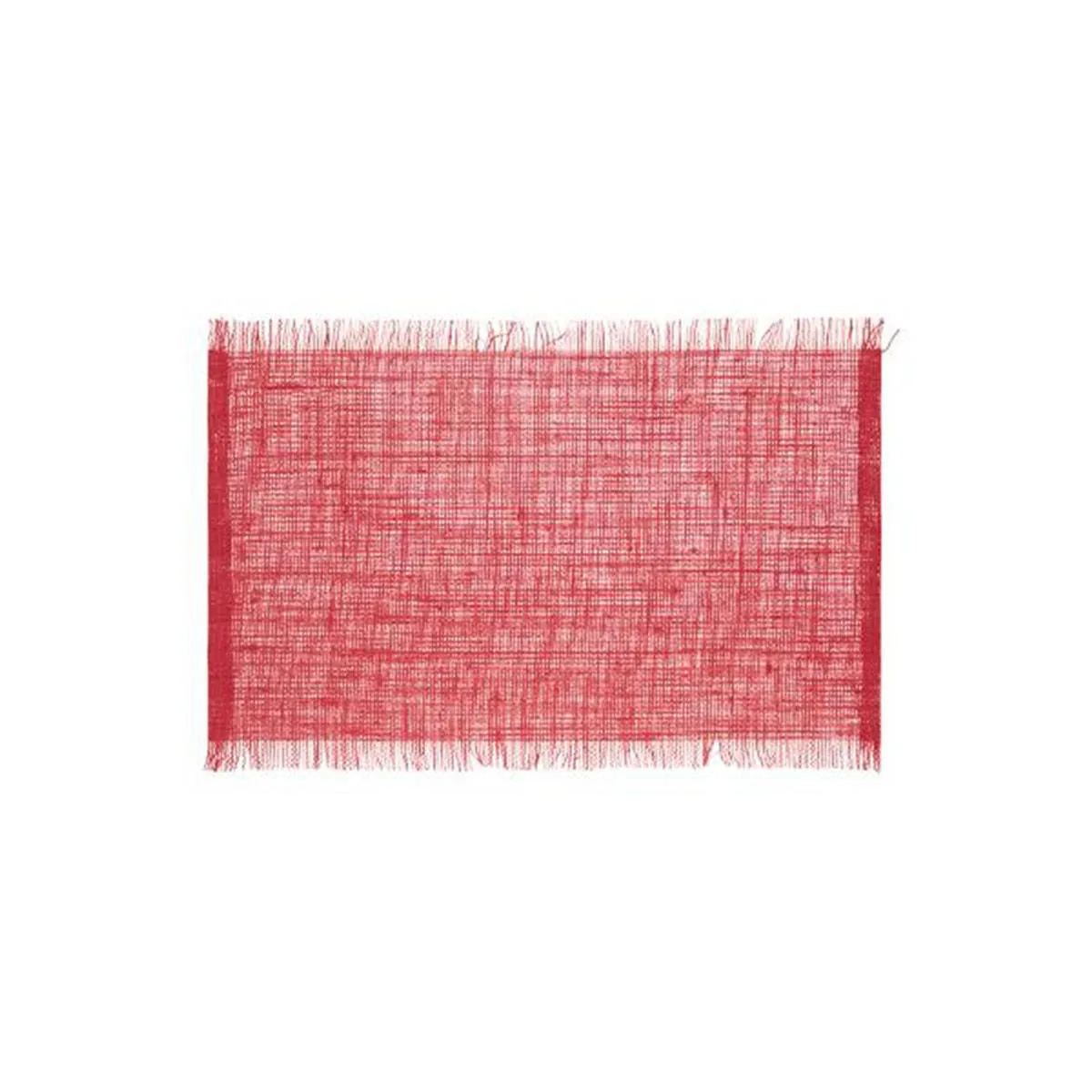Set De Table En Jute "frange" 30x45cm Rouge