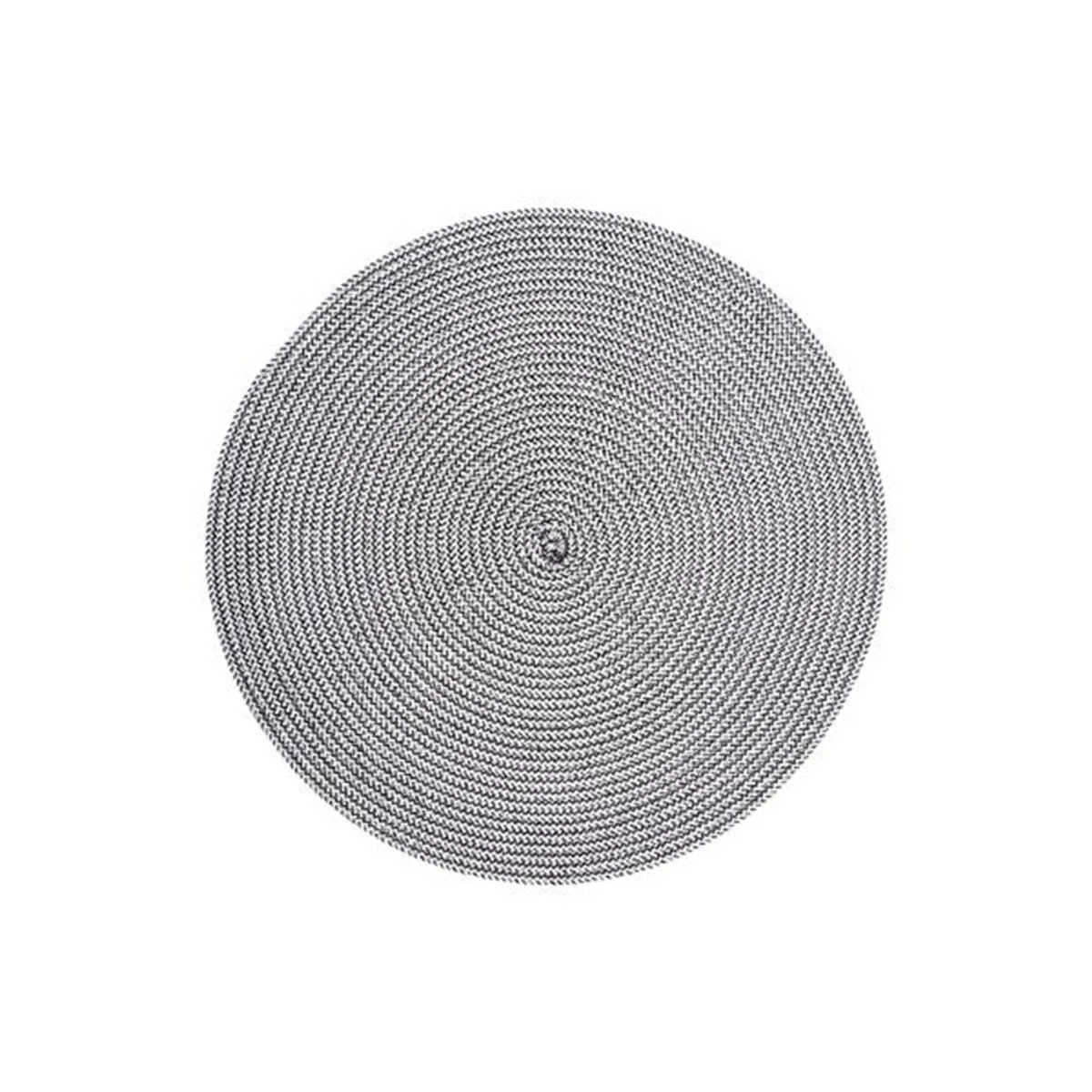 Set De Table Rond "tressé" 38cm Noir & Blanc