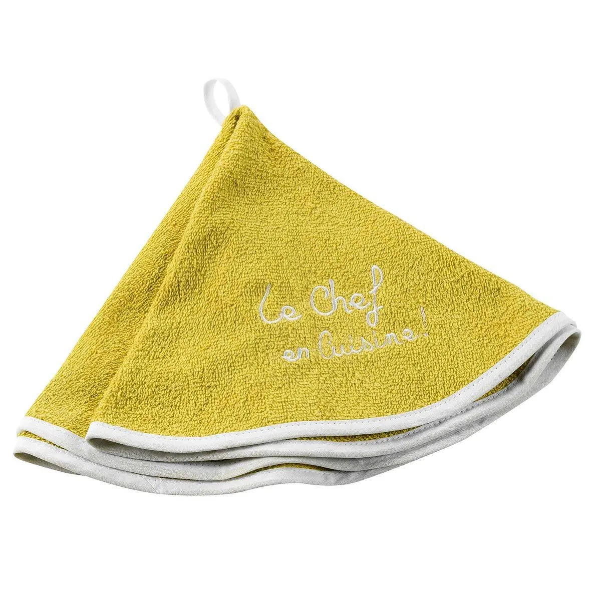 Essuie-main Rond "cuistot" 60cm Jaune