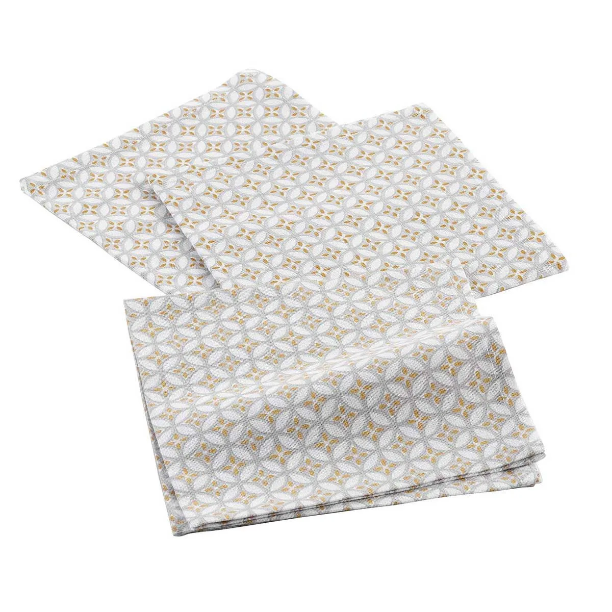 Lot De 3 Serviettes De Table "azelia" 40x40cm Gris