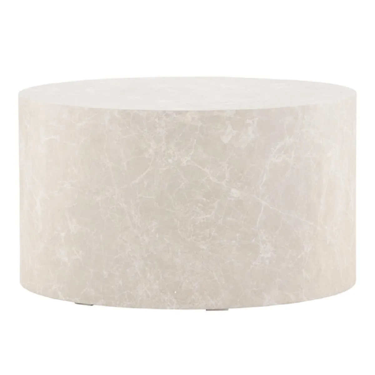 York - Table basse ronde effet marbre diam.80cm - Beige