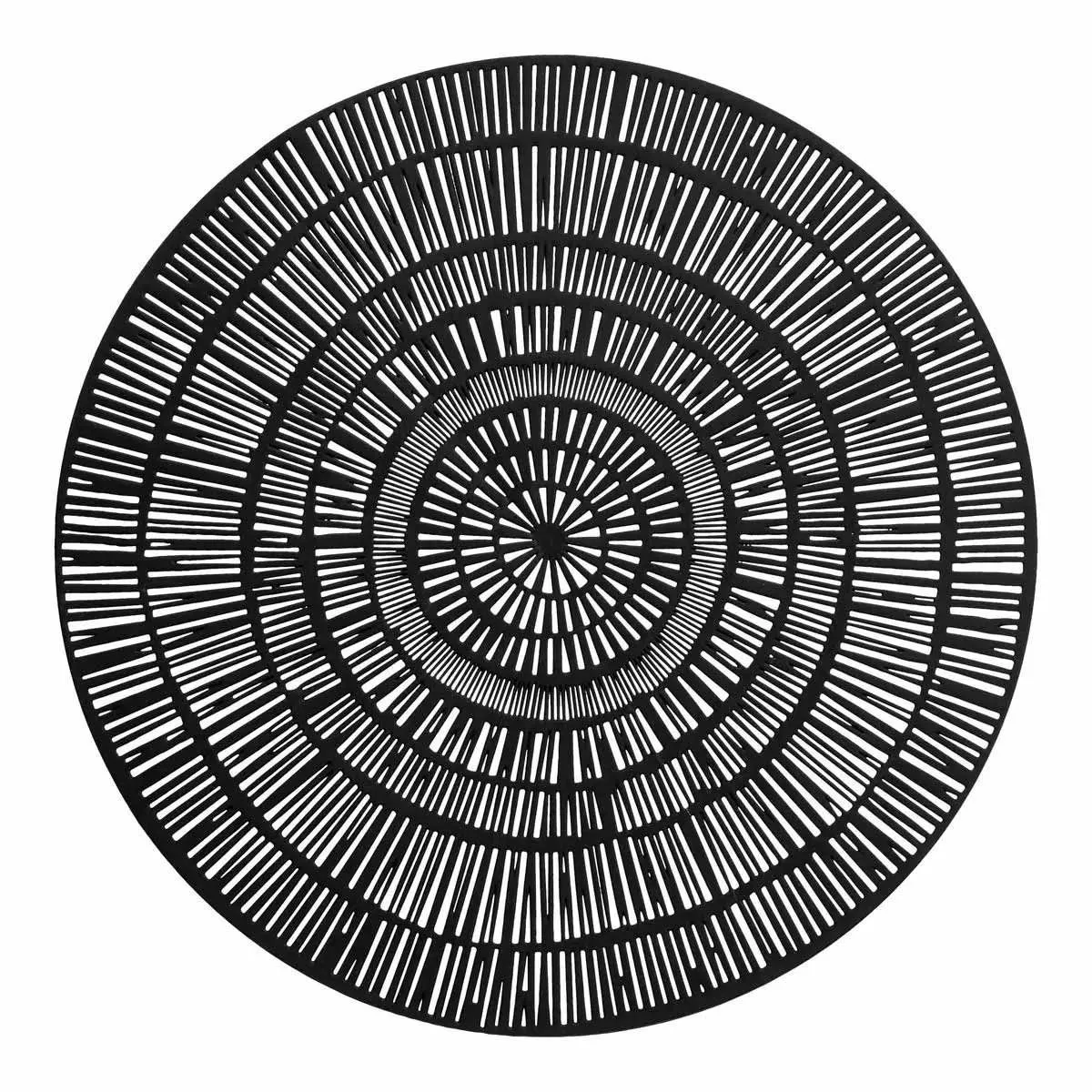 Set De Table Rond Déco "rayon" 38cm Noir